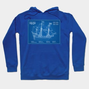 Golden Hind or Golden Hinde. Francis Drake Ship - ADL Hoodie